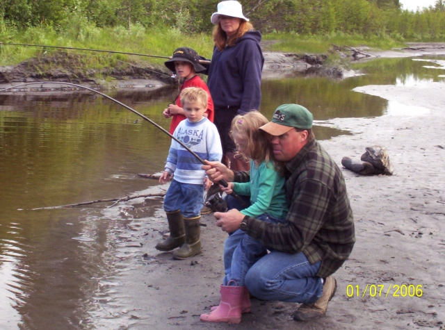 King Fishing with the Epples on Rabideaux Creek, Talkeetna, AK
June 2006